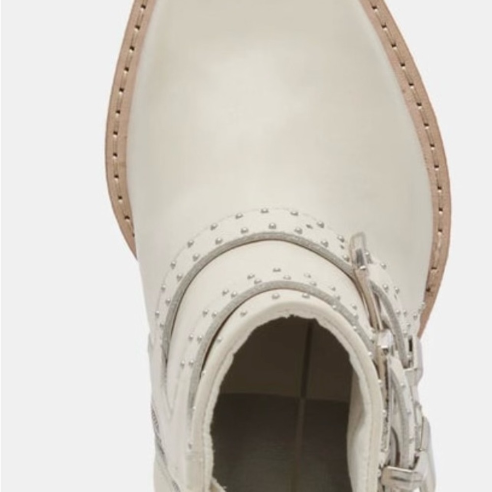 Dolce Vita Ivory Studded Ankle Boots